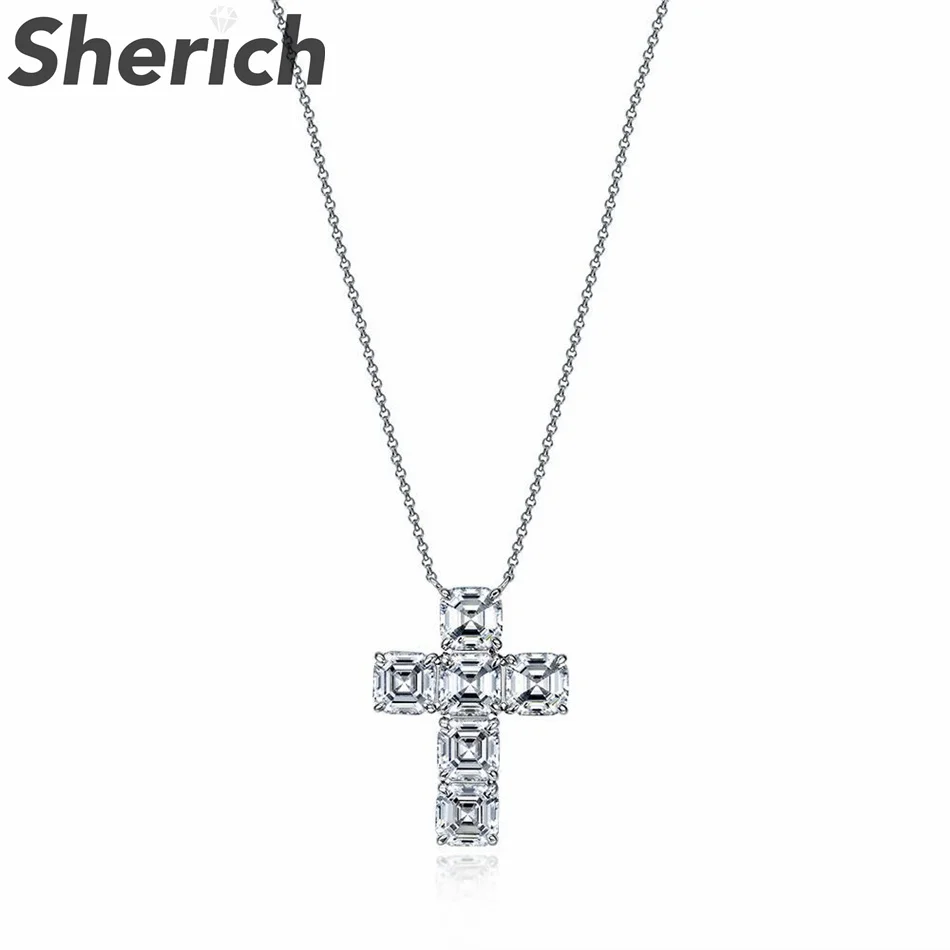 

Женское ожерелье из серебра 100% пробы, с подвеской-крестом