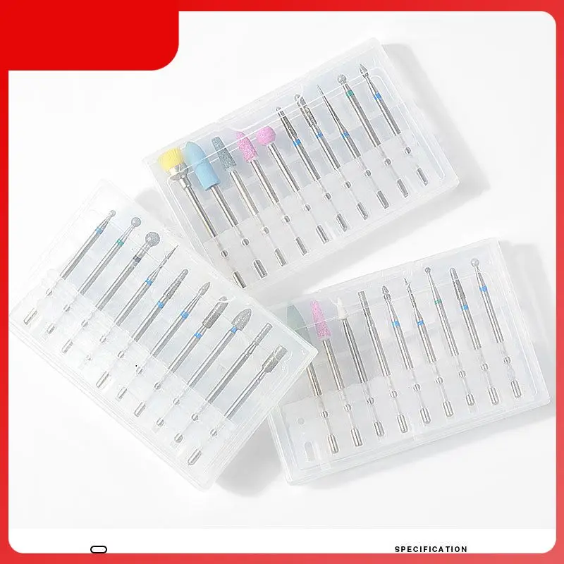 

10 шт., алмазные насадки для маникюра и педикюра