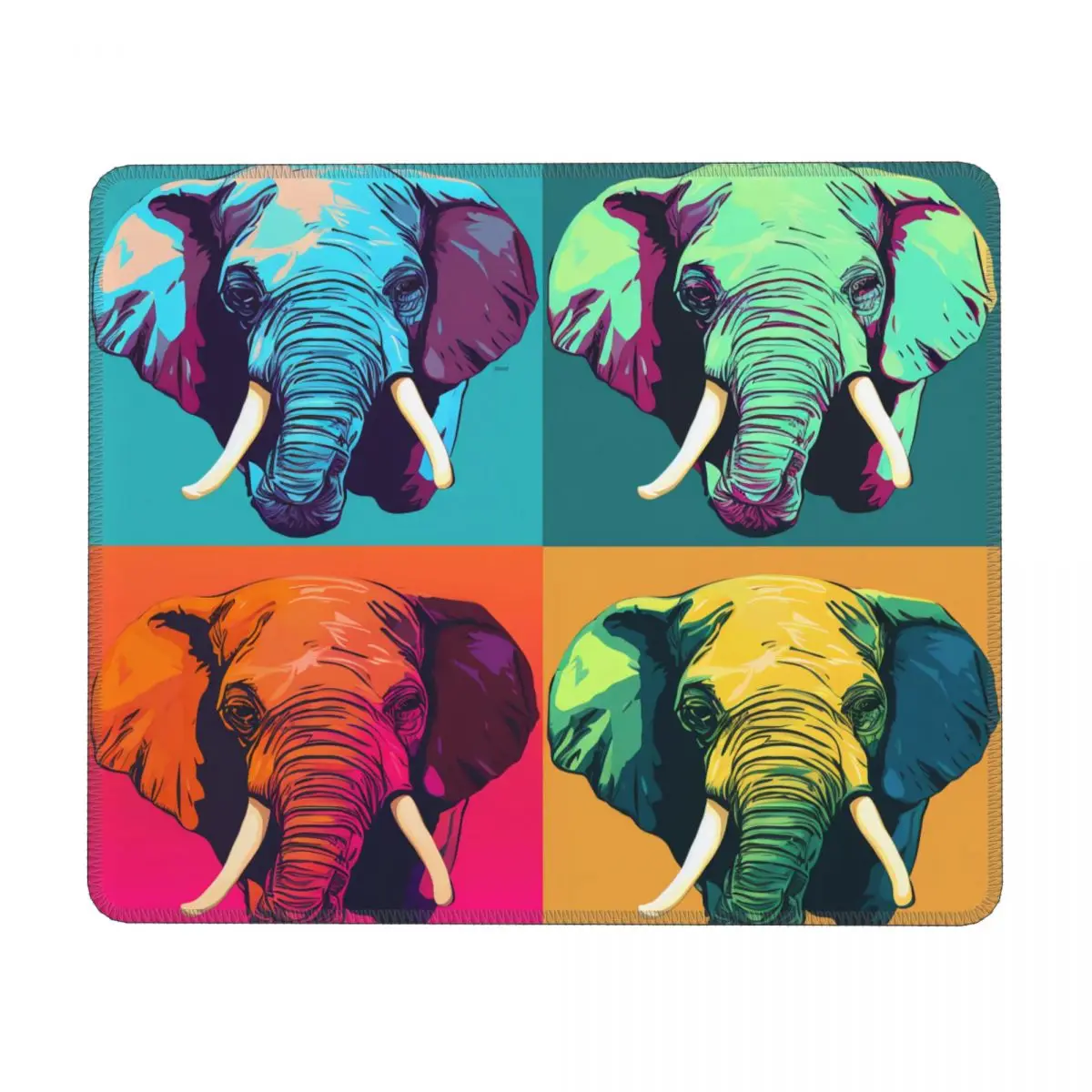 

Elephant Horizontal Print Mouse Pad Pop Art Memes Style Rubber Desk Mousepad Anti Fatigue Aesthetic Fantasy Mouse Pads