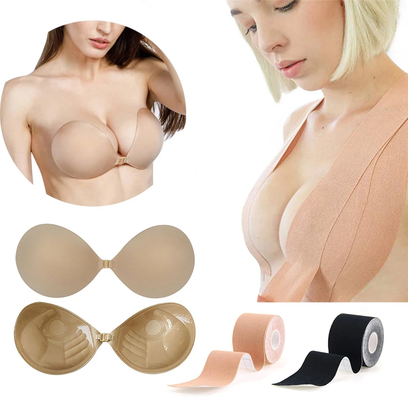 Сексуальный бюстгальтер с эффектом пуш-ап самоклеящаяся ткань бесшовная лента