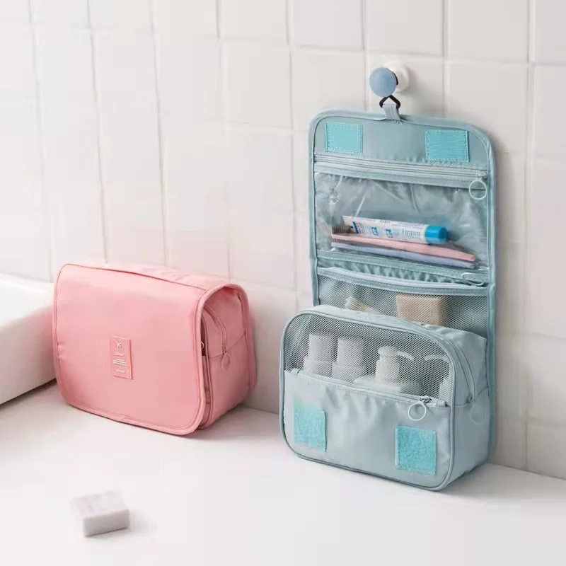 2022 Large Capacity Organizer Cosmetic Bag For Women Waterproof Travel Makeup Bags Hook Folding Toiletries Wash Storage Supplies