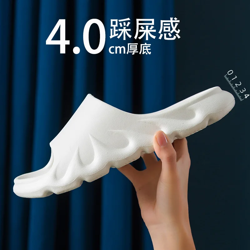 

Men Women Summer Beach Slippers Luxury Brand Fashion Outdoor Indoor Eva Soft Flip Flops Male Thick Serrated Sole Anti-slip Shoes