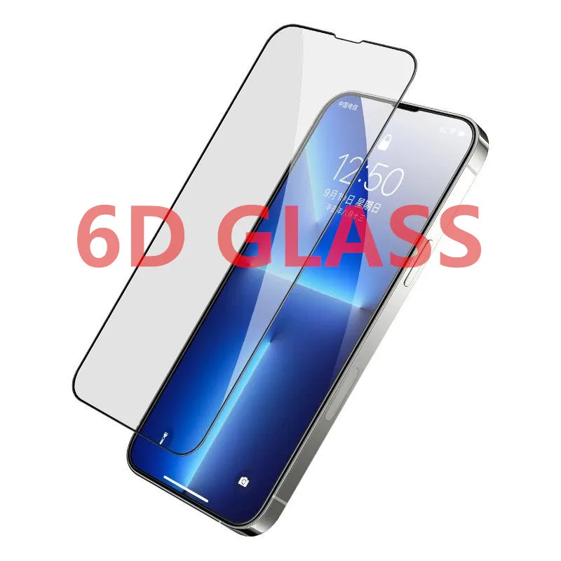 

6D Full Protective Glass For iPhone 12 13 mini 11 Pro Max Tempered Screen Protector iPhone 7 8 14 15 plus XR XS Max Safety Glass