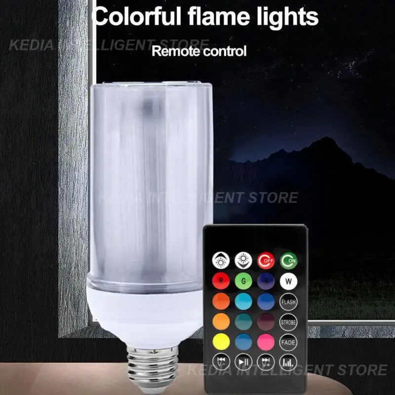 

LED E27 Flame Music Bulb RGB Sound Control App Control Pickup Lamp Rhythm Lights Color Ambient Car Party Bar Lamps Of Music