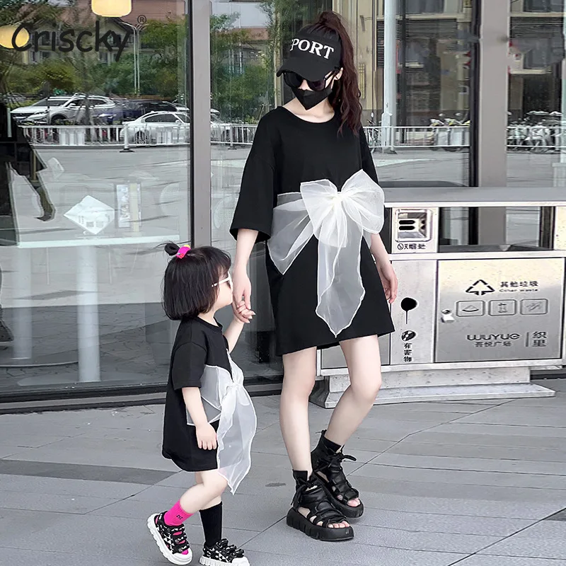

Criscky Mother Daughter Dresses Summer Family Matching Clothes Family Look Mom And Daughter Dress Mommy And Me Dresses