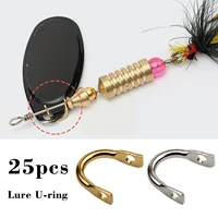 25pcs fishing u ring gold silver rotating piece accessory spin folded spinner diy lures spoons fishing easy tackle fishing u7h2