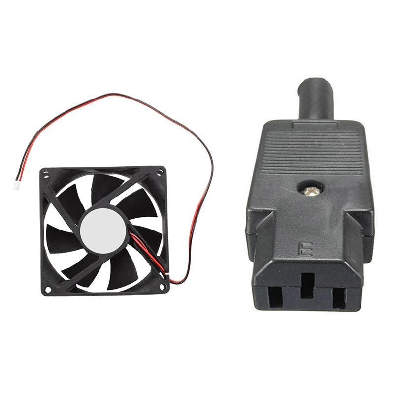 

1 Pcs 2Pin PC Computer Desktop Case CPU Cooler Cooling Fan & 5 PCS IEC 320 C13 Female Plug Adapter Rewirable Connector