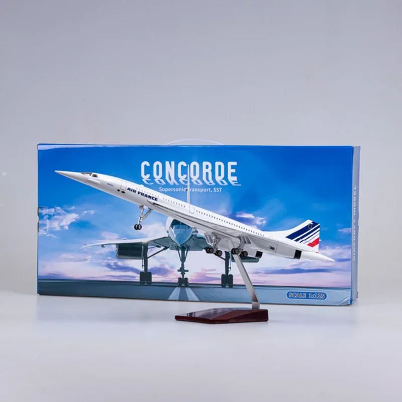 

50CM 1/125 Scale Plane Concorde Air France Airline Model Airplane Toy Resin Airfrance Aircraft with Landing gears Model Toy
