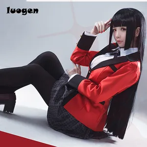 Аниме Kakegurui Yumeko Jabami Косплей костюмы японская школьная униформа для девочек Полный комплект куртка + рубашка + юбка + чулки + галстук