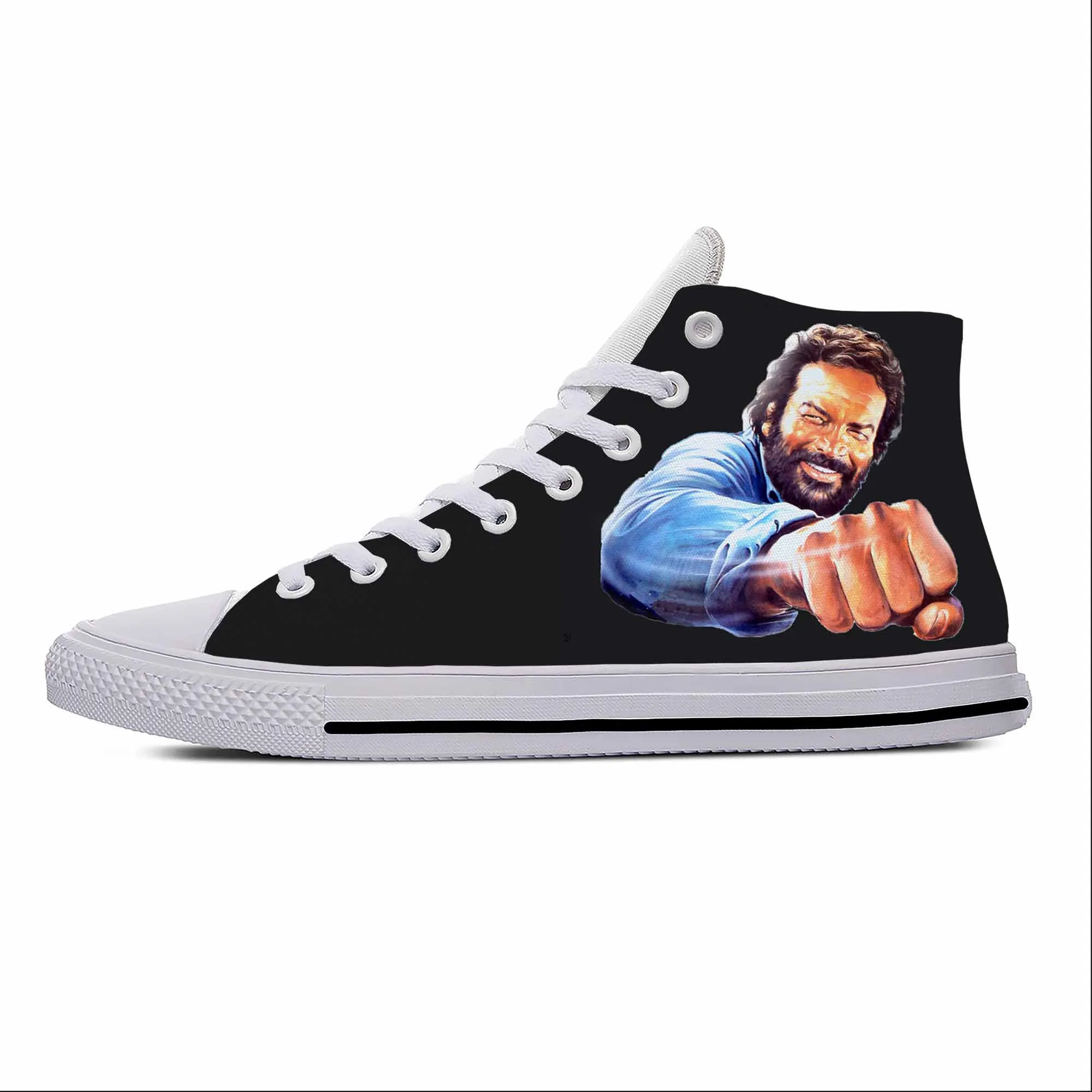

Anime Cartoon Manga Movie Comic Funny Bud Spencer Casual Cloth Shoes High Top Lightweight Breathable 3D Print Men Women Sneakers