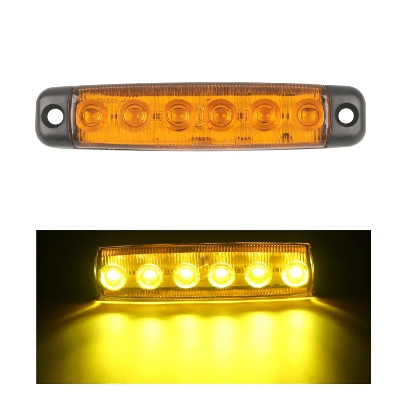

12 В-24 В 6 светодиодный боковой габаритный индикатор водонепроницаемый автомобильный светильник передний задний фонарь для грузовиков, кабины, прицепа для автофургонов