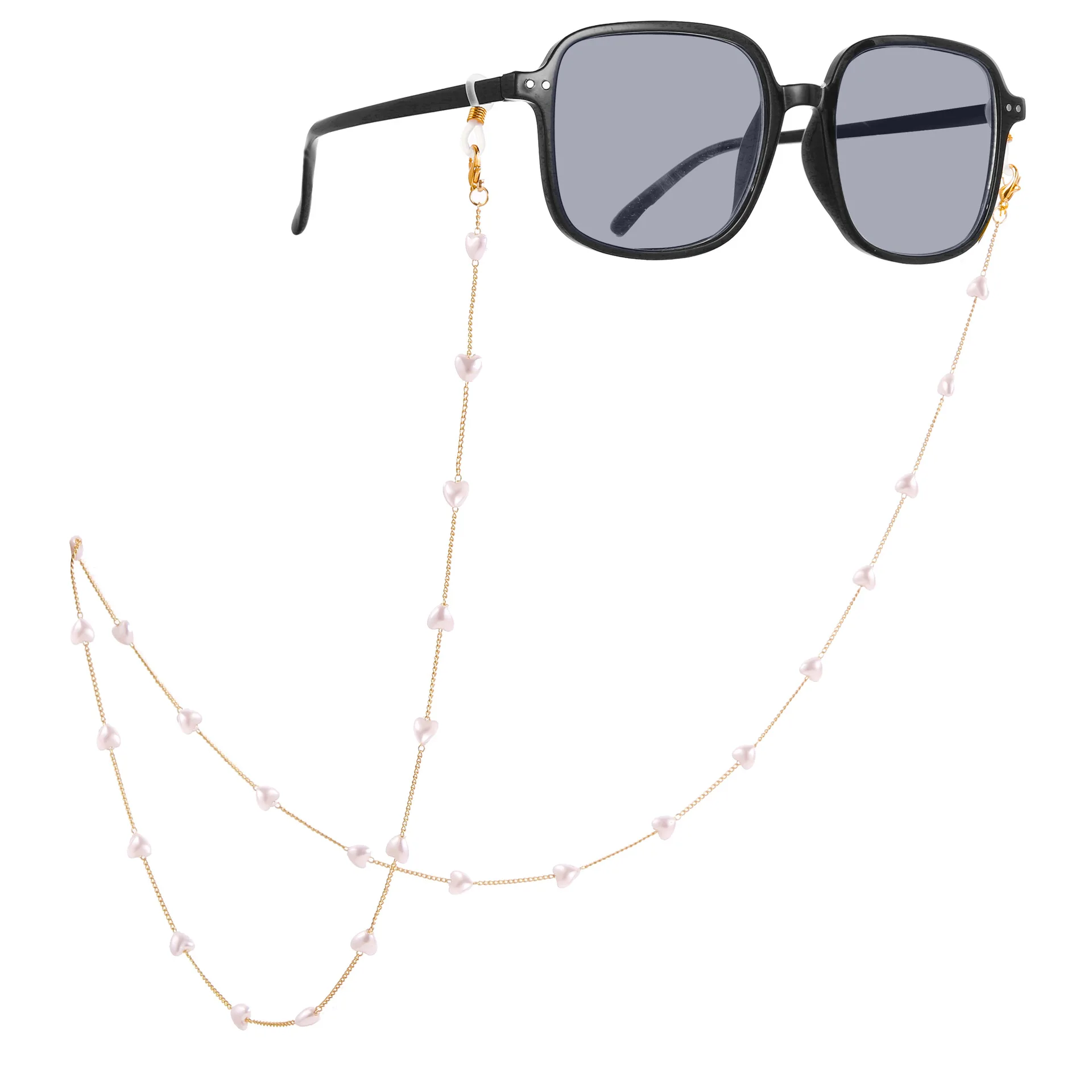 

New 2022 Summer Delicate Pearl Chain Sunglasses Chain Mask Lose Chain