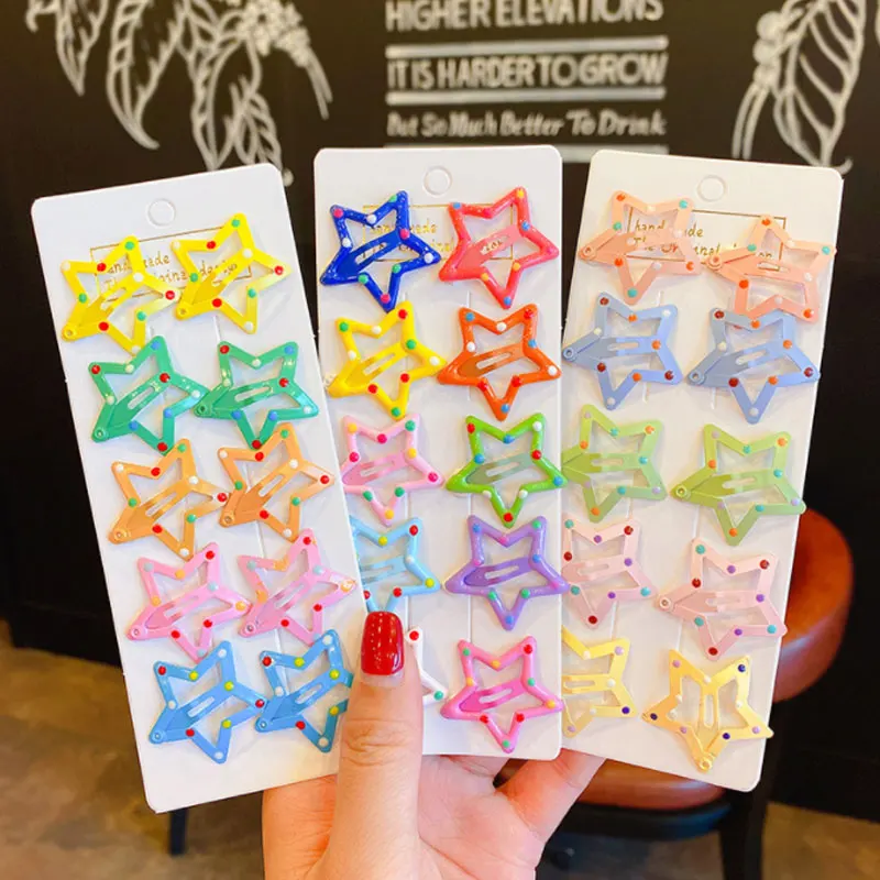 

20pcs/lot Mini Star Hair Clip Kids Glitter Metal Hair Clips Barrettes Hairpins Girls Hair Accessories Headwear Styling Tools
