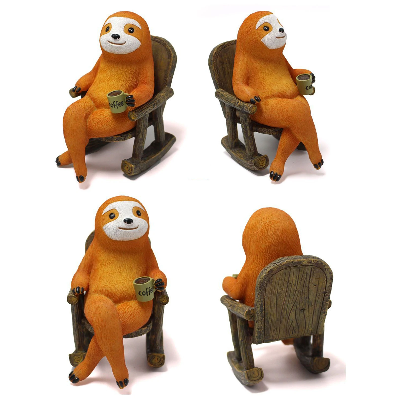 

Полимерное кресло-качалка для ленивого сада, украшения, микро-ландшафт, животные, декоративные поделки для внутреннего двора, газон искусст...