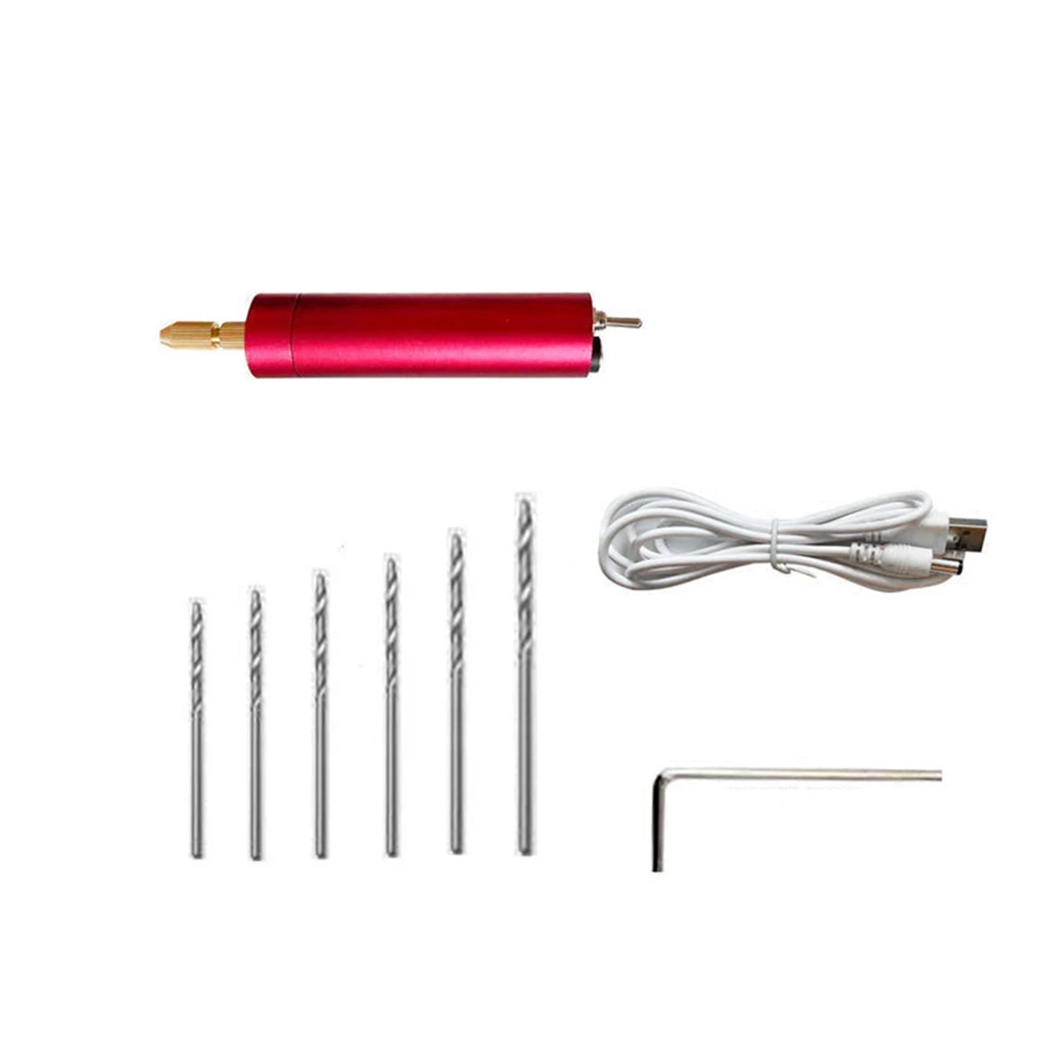 

Электрическая мини-дрель «сделай сам», электрический сверлильный инструмент для поделок, ювелирных изделий из смолы, древесины, USB-дрель, гравировальная ручка (красный)