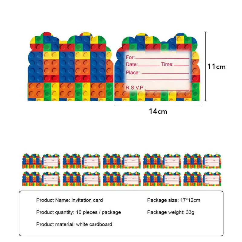 

New Building Blocks Disposable Tableware Sets Kid Boys Birthday Party Decorations Paper Plate/Cup/Straw/Tablecloth 1pcs