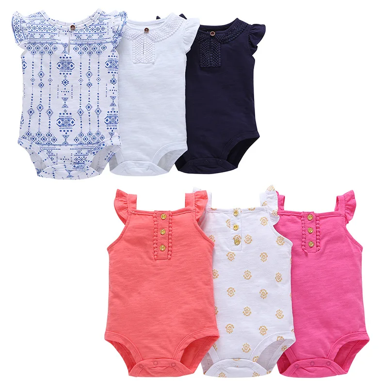 

3 Piece Baby Romper Children's Clothing Girls Bodysuit for Newborns Summer Crawl Suit Baby Fashion Jumpsuit Infant Girl Clothes