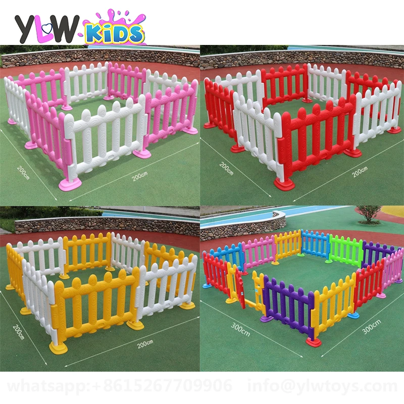 

YLWCNN цветные детские панели на заказ, забор для бассейна с шариками, детские белые пластиковые манежи, ворота, мягкая игровая площадка, аксессуары для забора парка