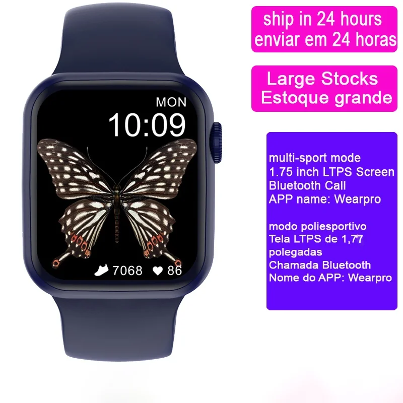 

VBDK New watch7 Original IWO Smart Watch Women Men Bluetooth Call 1.77inch 3D Full Screen Touch IP68 Waterproof Smartwatch