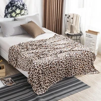 leopard printed winter warm flannel blankets for beds soft warm fuzzy mink throw faux fur coral fleece airplane blanket