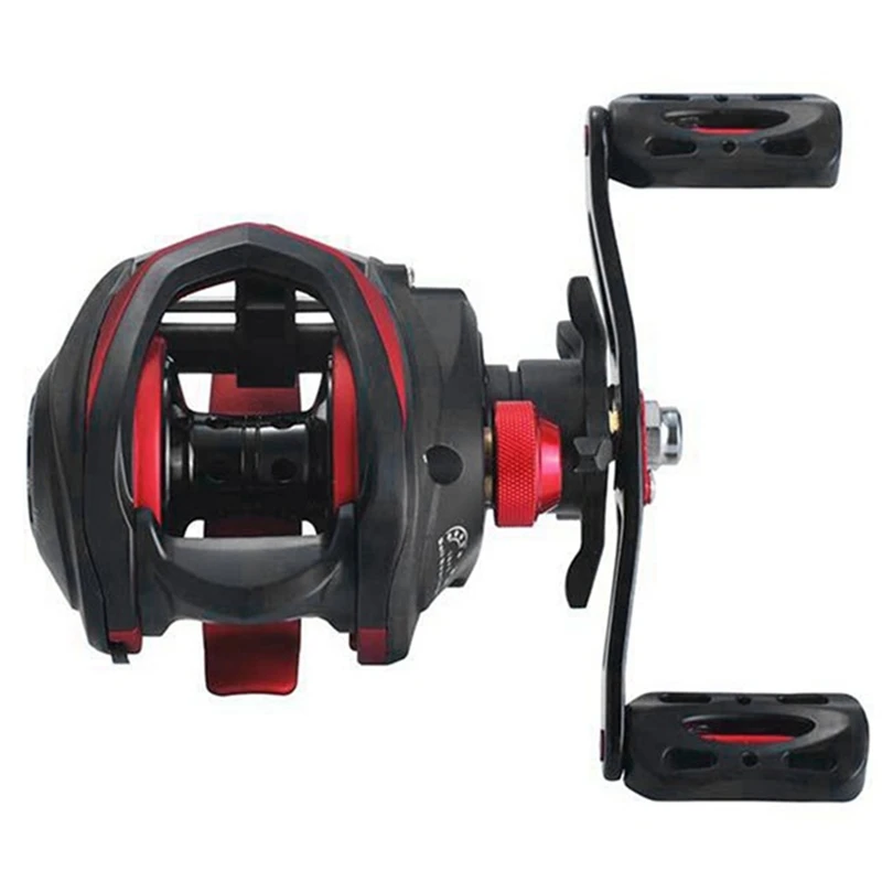 

LIZARD 1PCS Black And Red Metal Bait Casting Reel 10 Magnet Braking System 19+1 Shielded Ball Bearing Fishing Reel Left