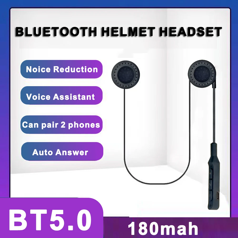 

Bluetooth 5,0 BT19 мотоциклетная гарнитура для шлема, беспроводной комплект громкой связи для звонков, стерео, защита от помех, Bluetooth наушники с микр...