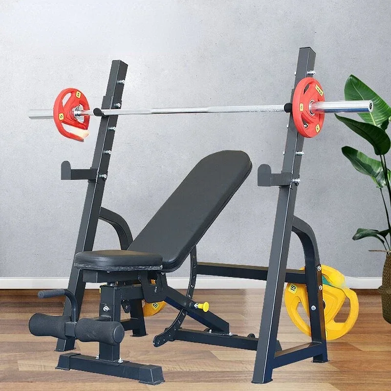 

Push Squat Rack Men's Home Fitness Equipment Multifunctional Weight Bench Stable Fitness Chair Combination Barbell Stand