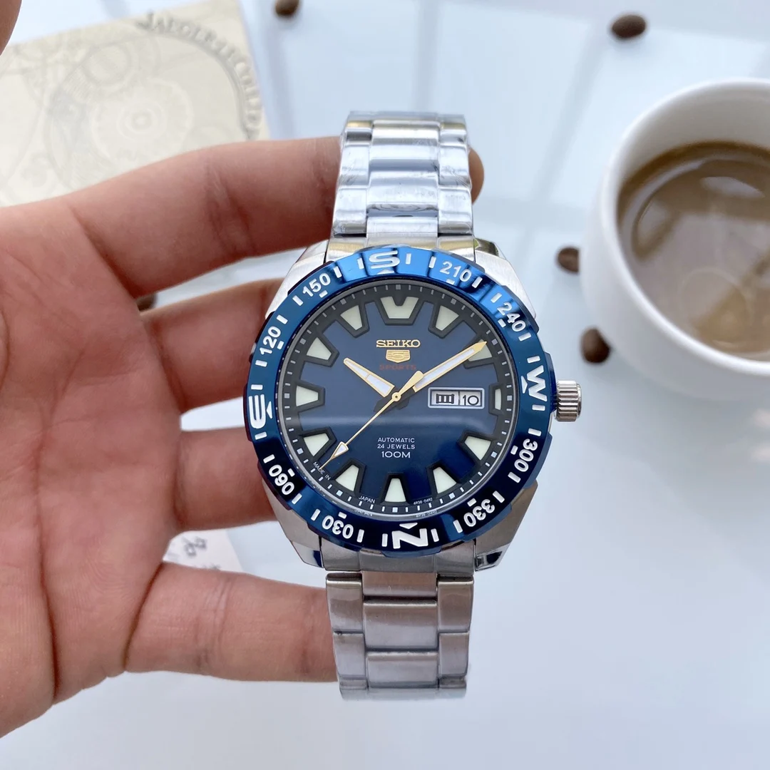 

Fashion Relojes Hombre Deluxe Date SEIKO New No. 5 Watch Men's Quartz Watch Blue Water Phantom Diving Watch Men's Watch Clocks
