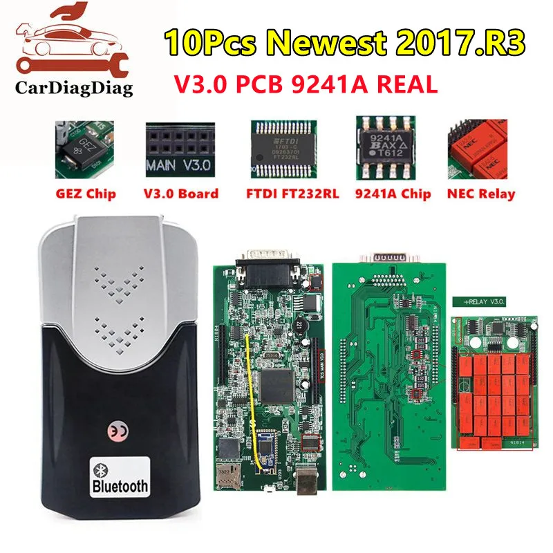 Диагностический сканер Multidiag Pro TCS V3.0 NEC 10 шт. реле 9241A чип Bluetooth USB 2017.R3/2020 23 OBD2 для