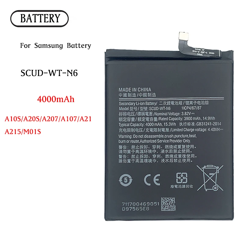 Original Capacity SCUD-WT-N6 Battery For Samsung SAM Galaxy A10S A20S SM-A2070 A207F/M A107F/DS A21 A215 A107 Batteries Bateria