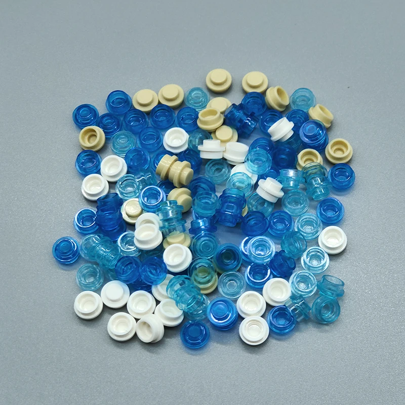 Совместим с LEGO MOC маленькие кирпичи 6141 пластина 1x1 круглые прозрачные