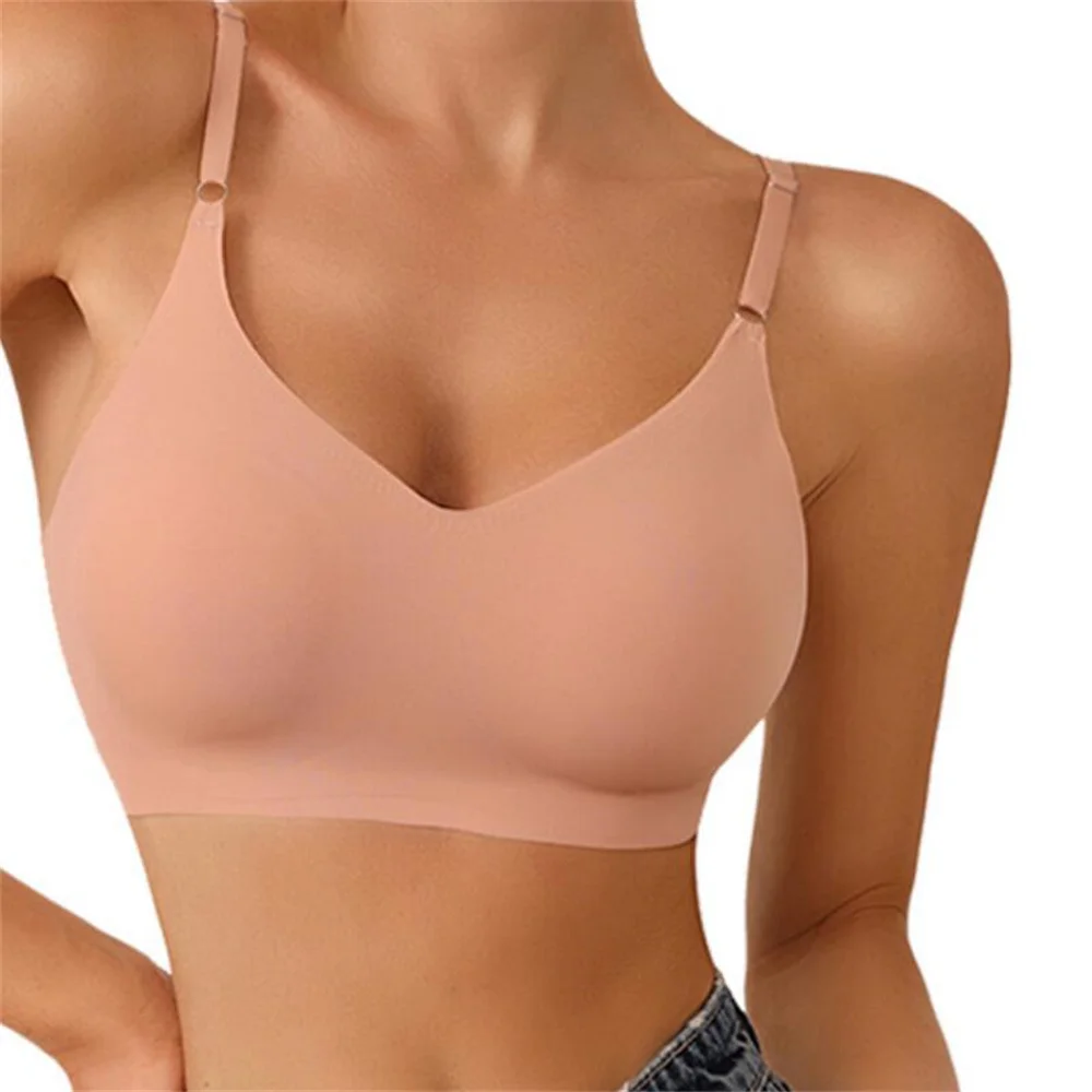 

Летний женский бюстгальтер из ледяного шелка, французский треугольный топ-труба, пикантные тонкие бесшовные бюстгальтеры, топ без косточек, нижнее белье с открытой спиной, спортивный Бралетт