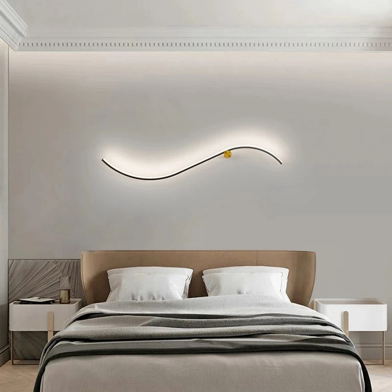 

Modern Minimalist led Wall Lamps Living Room Bedroom Bedside Luster LED Indoor black white Lamp Aisle Lighting decoration