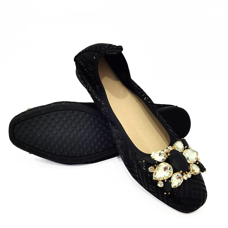 

Square Head Leisure Women's Loafers 2022 Spring Genuine Leather Fashion Rhinestones Ladies Shoes Ballet Flats High Quality New