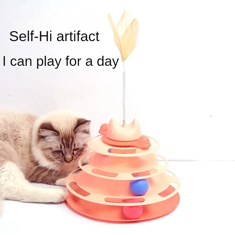 

4 Levels Turnable Toys Cat Toy Tower Tracks Interactive for Cats Accessories with Balls Pet Toy Training Amusement Cat Toys