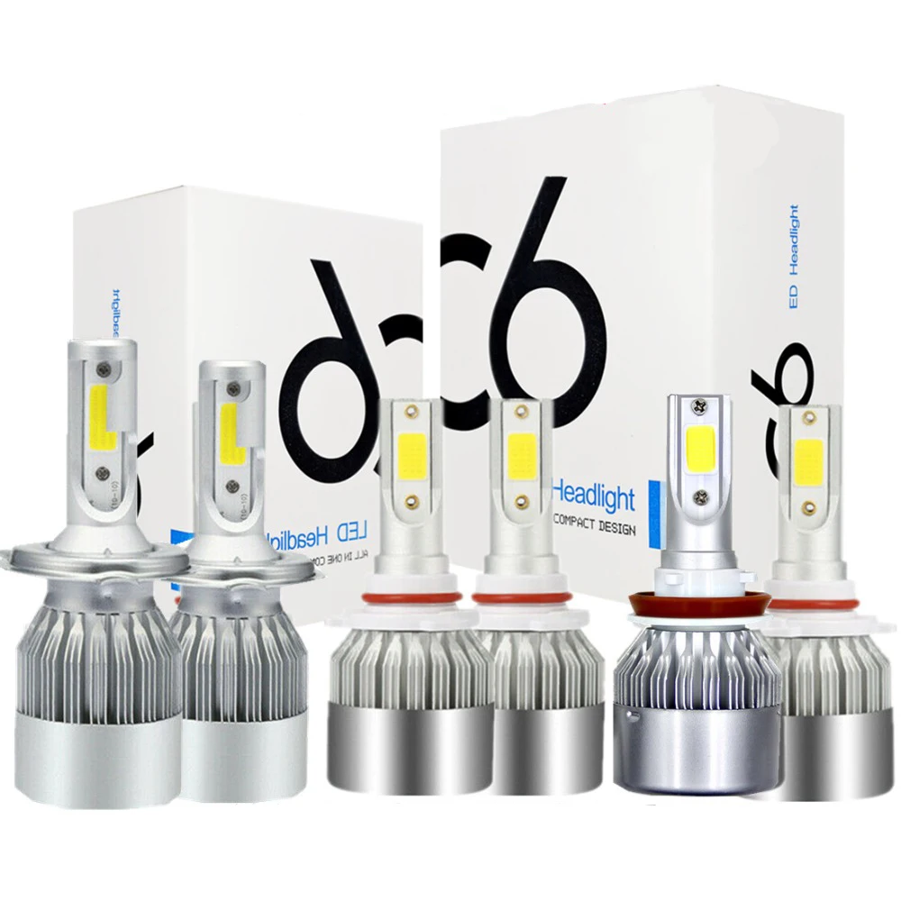 

Пара (2 шт. светодиодный светодиодных ламп для фар DC:9-36 в C6 COB 36 Вт 3800LM 6000K для SUZUKI Jimny Vitara SX4 для TOYOTA Tacoma Sienna Tacoma CC UP