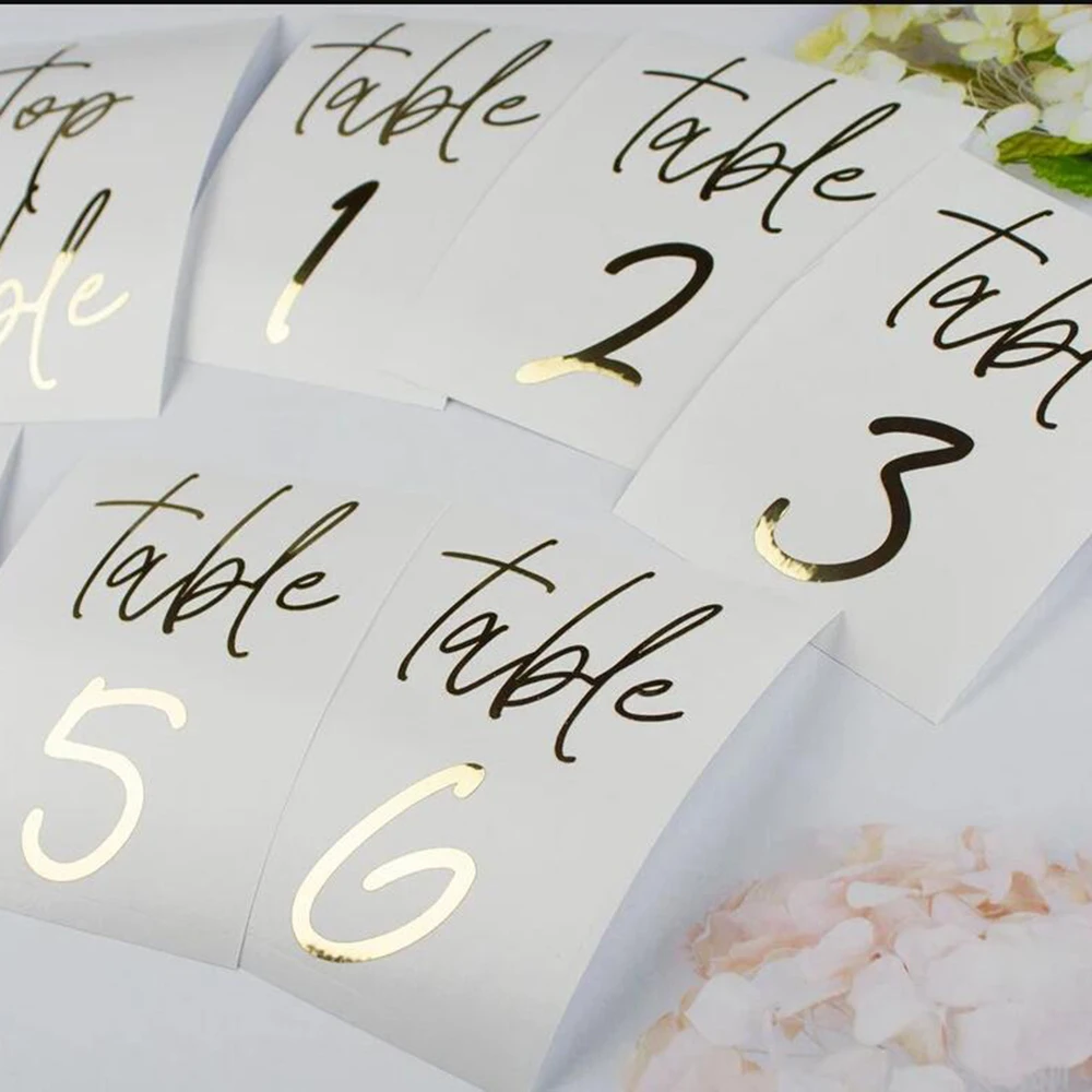 Table Number Sticker decal Elegant Wedding Reception Vinyl Decal Numbers, use on Acrylic Table Sign, Bottles, Candles, Vases