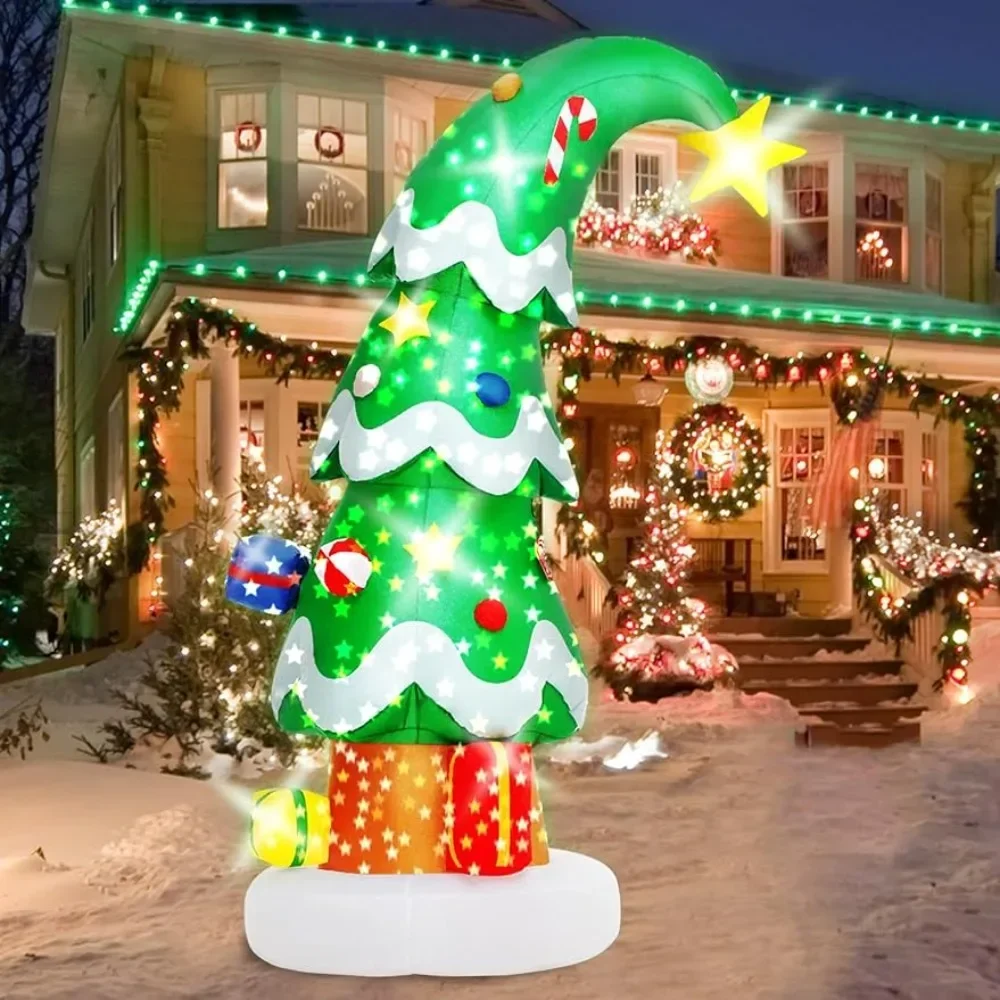 

Рождественские надувные украшения для улицы, надувная Рождественская елка размером 6 футов, искусственное украшение для рождественской вечеринки, сада