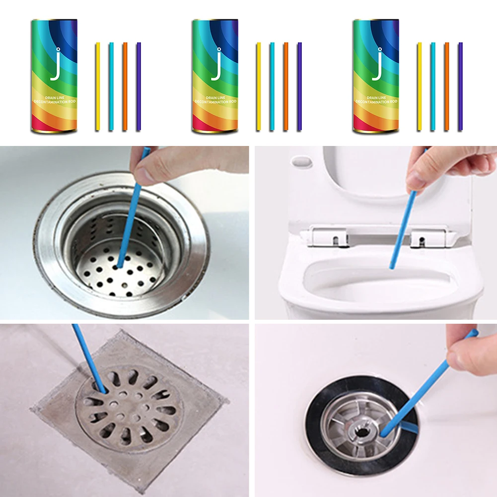 

14pcs Sani Sticks Pipe Dredging Agent Drain Plunger Cleaning Toilet Sewer Bathtub Kitchen Sink Sewage Pipeline Clearing