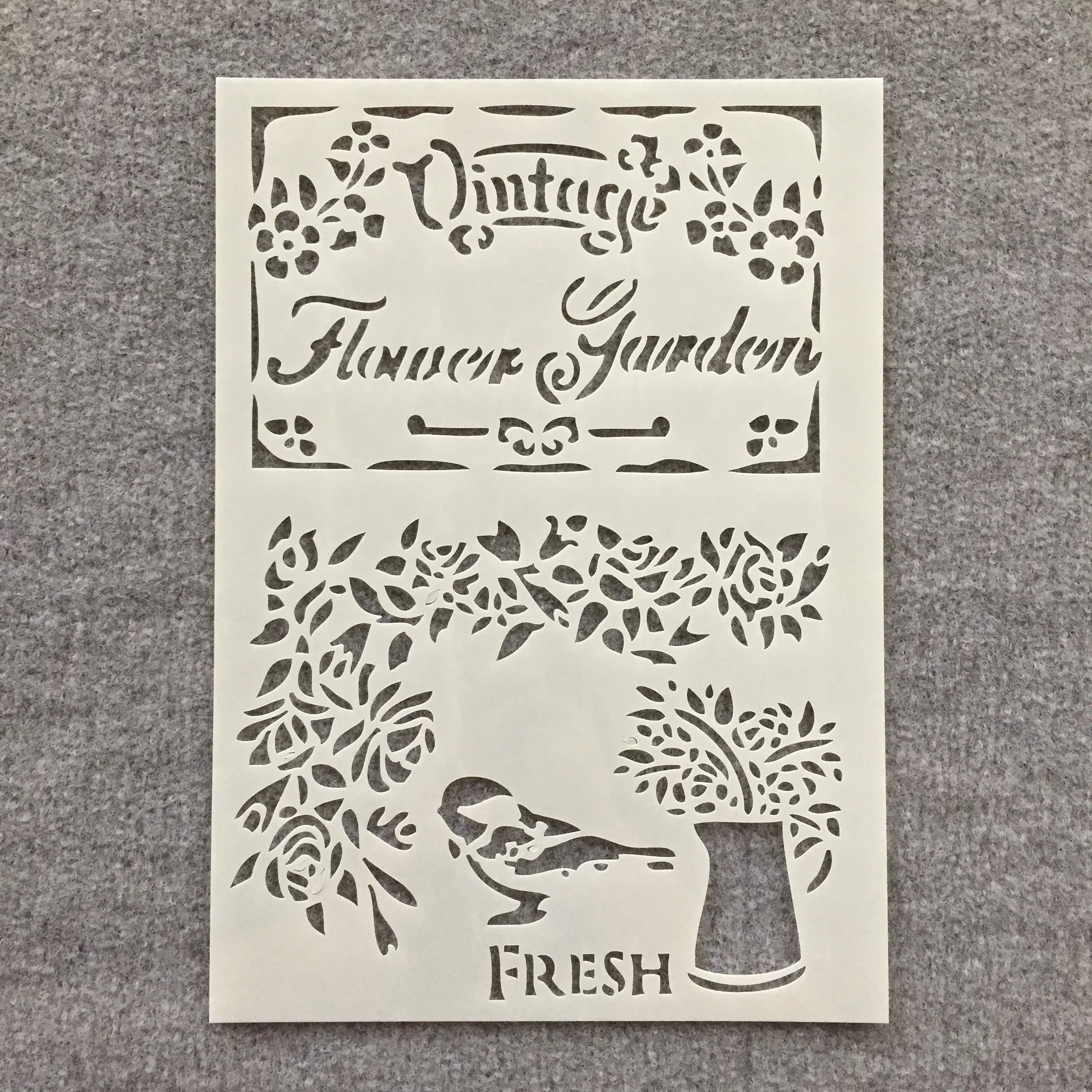 

A4 29*21cm Vintage Bird Words Ticket DIY Layering Stencils Wall Painting Scrapbook Coloring Embossing Album Decorative Template