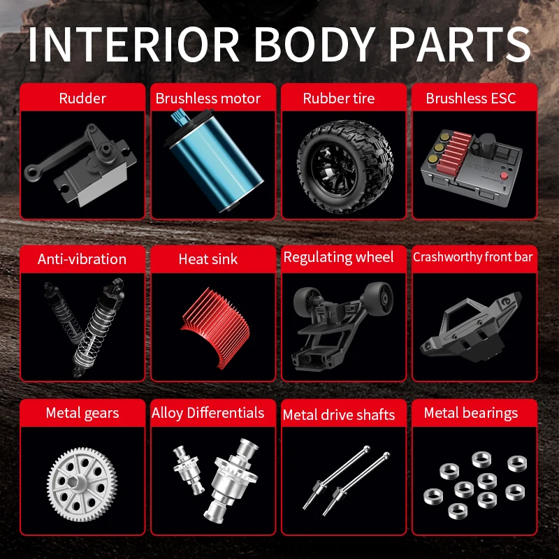 KF18 1:14 4WD RC Car Внедорожный гоночный высокоскоростной бесщеточный двигатель 2 4G