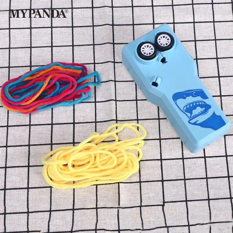 

blue Rope Launcher Propeller String Rope Push Thruster Controller Cord Shooter Cool Kid Gift Props Handheld Electric Toys White