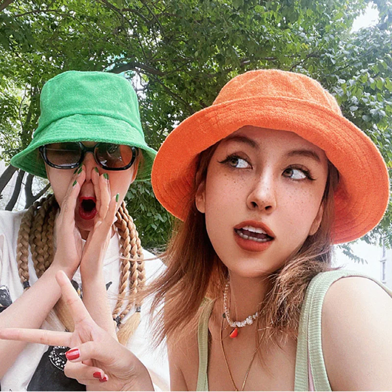 

Панама хлопковая в стиле кэжуал для мужчин и женщин, Пляжная, для отдыха на открытом воздухе, махровая, летняя