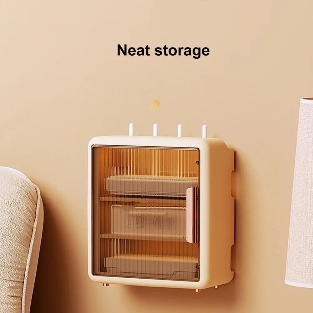 

Удобная коробка для хранения маршрутизатора, износостойкая самоклеящаяся Магнитная всасывающая дверь, семейная коробка, товары для дома