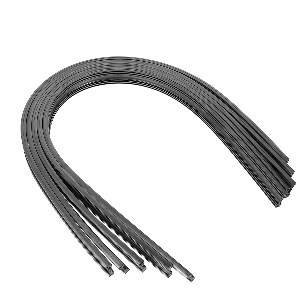 

5 Pairs Silicone Wiper Adhesive Strip Universal Blades Refills Frameless 64X1CM Car Auto Rubber Black Boneless