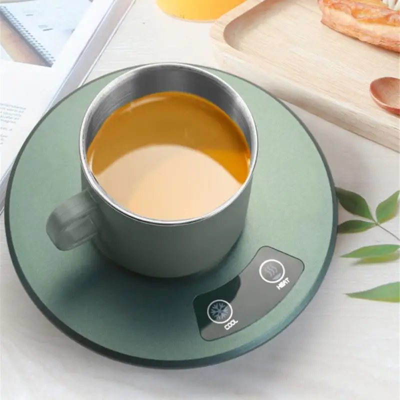 

2 In 1 Electric Fast Cooling Cup Portable Smart USB Cooling Heating Coaster Coffee Milk Warmer Cooler Beverage Tea Cup Mug Mat
