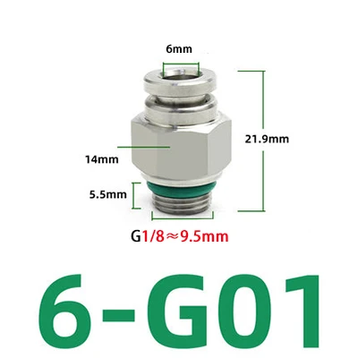 

PC-G прямой пневматический быстроразъемный соединитель из нержавеющей стали 304 G1/8 1/4 3/8 1/2 соединитель для шланга с внешней резьбой 4 6 8 10 мм