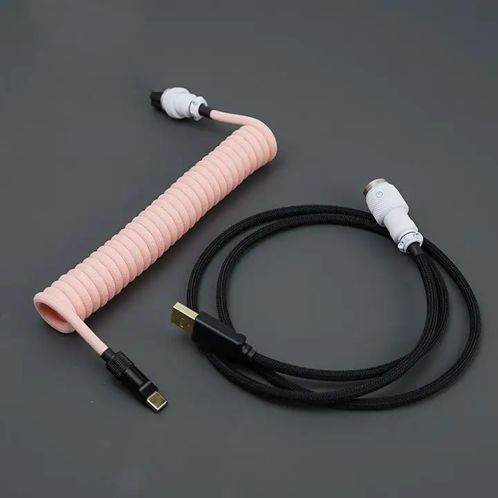 

YUNZII индивидуальный Спиральный USB-кабель авиатора для механической игровой клавиатуры Type-C-oliva