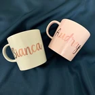 Керамическая кружка для кофе 300 мл с именем на заказ, Кружка для молока кружка для завтрака, посуда для офиса и дома, персонализированная чайная чашка, подарки для влюбленных