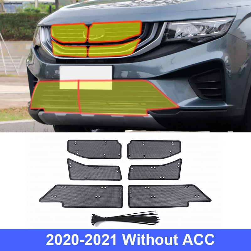 

Сетка для передней решетки автомобиля, сетка из нержавеющей стали для защиты от насекомых для Geely Okavango 2020-2023, аксессуары для внешней модификации